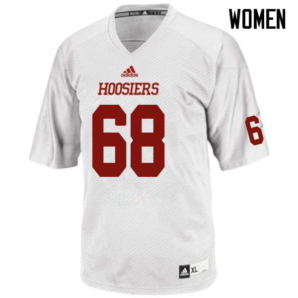 Women #68 Hunter Littlejohn Indiana Hoosiers College Football Jerseys Sale-White